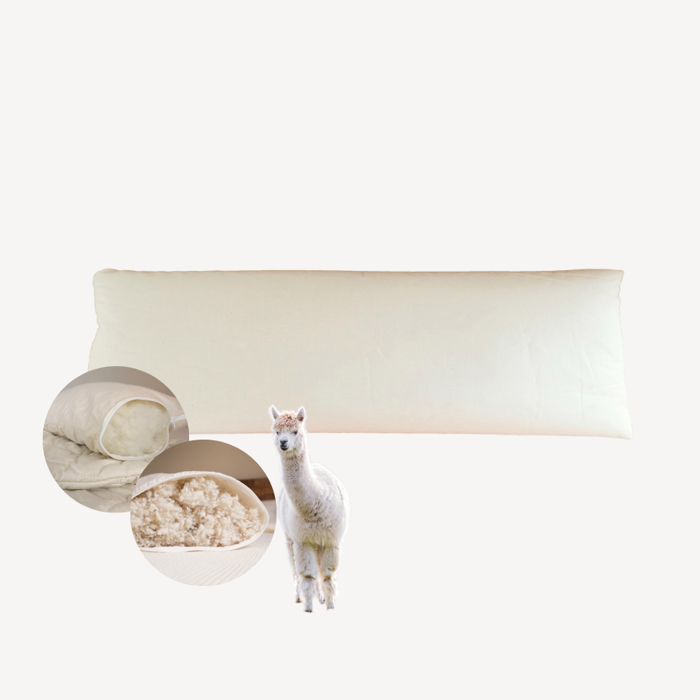 Alpaka-Seitenschläferkissen "Alma" glatter Bezug Bio