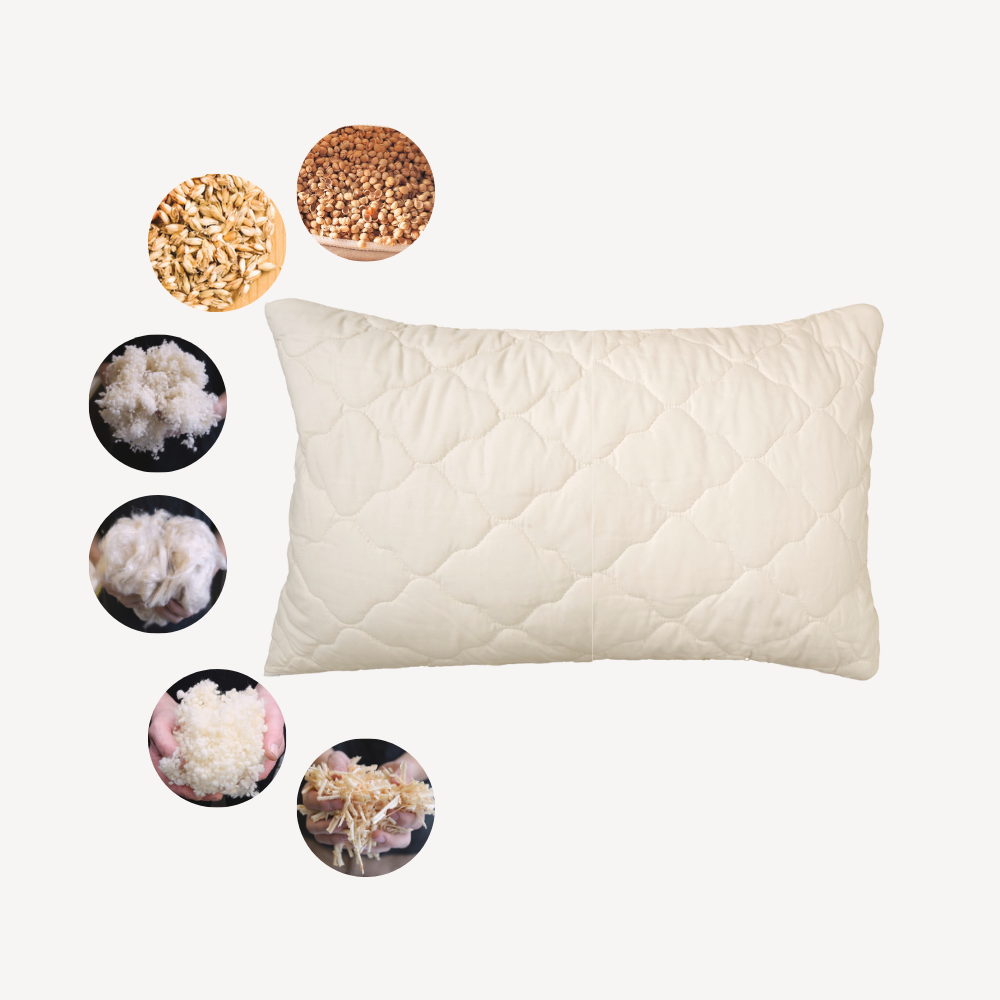 Bio Natur-Kopfkissen Mix mit Steppbezug kaufen