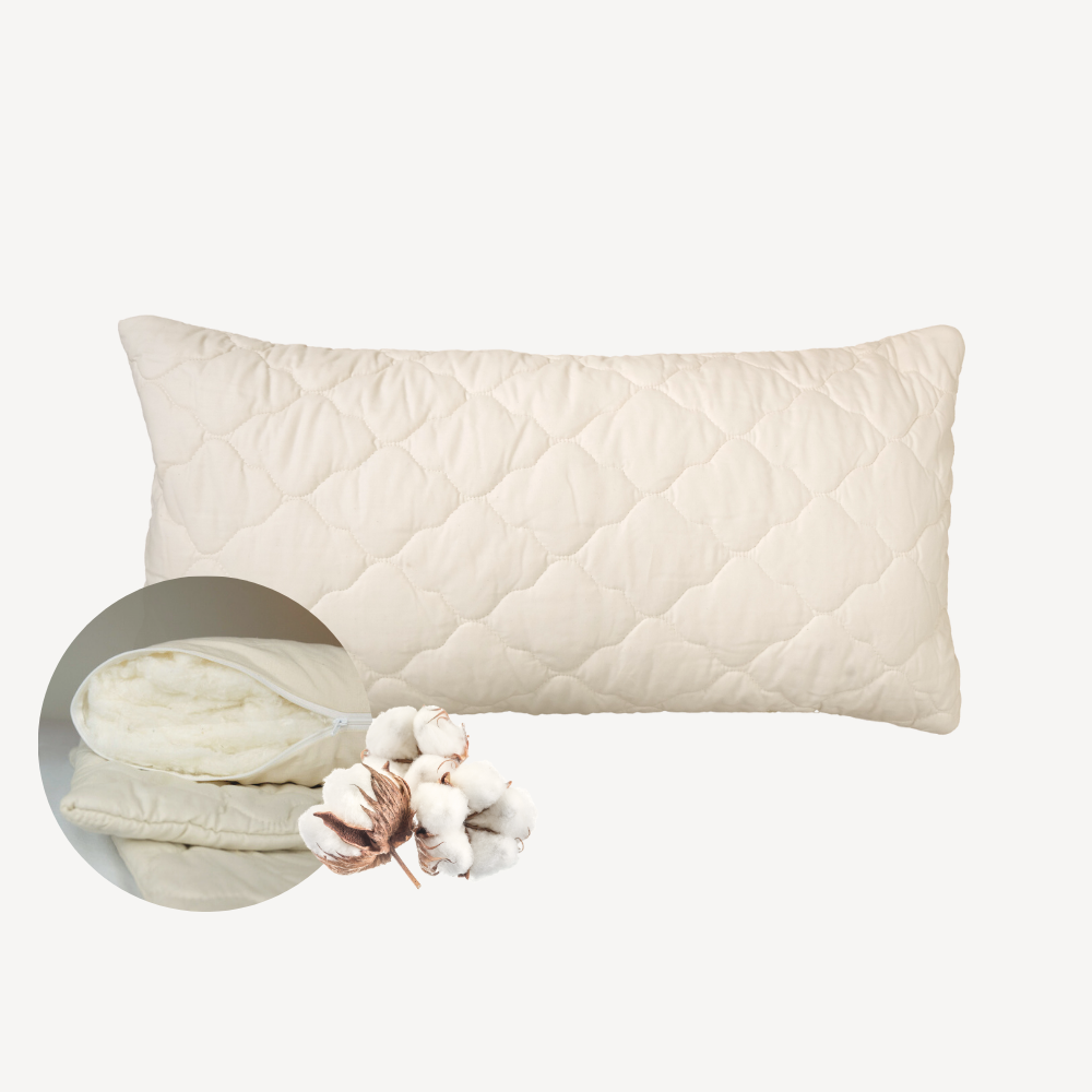 Baumwolle-Vlies-Kopfkissen "Blair" mit Steppbezug Bio