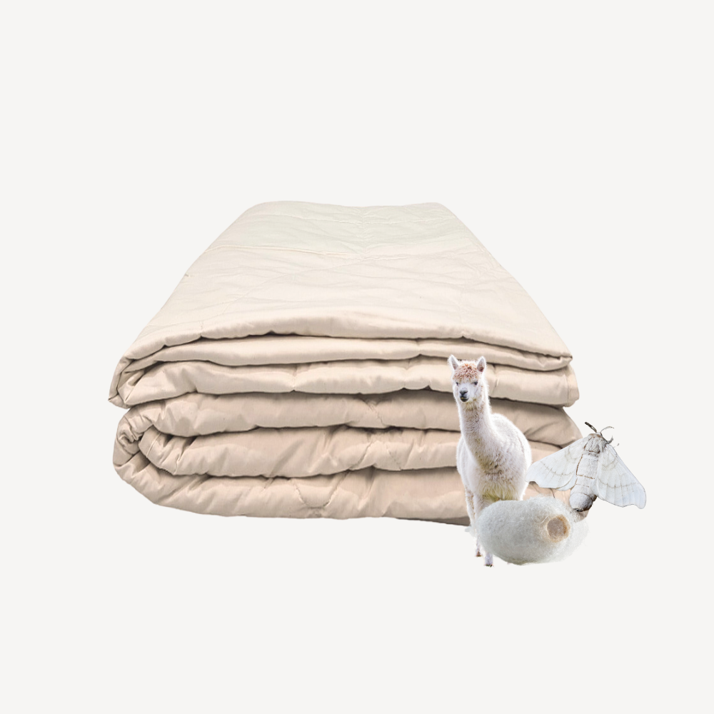 Seide/Alpaka-Kombi-Bettdecke "Sima" Bio