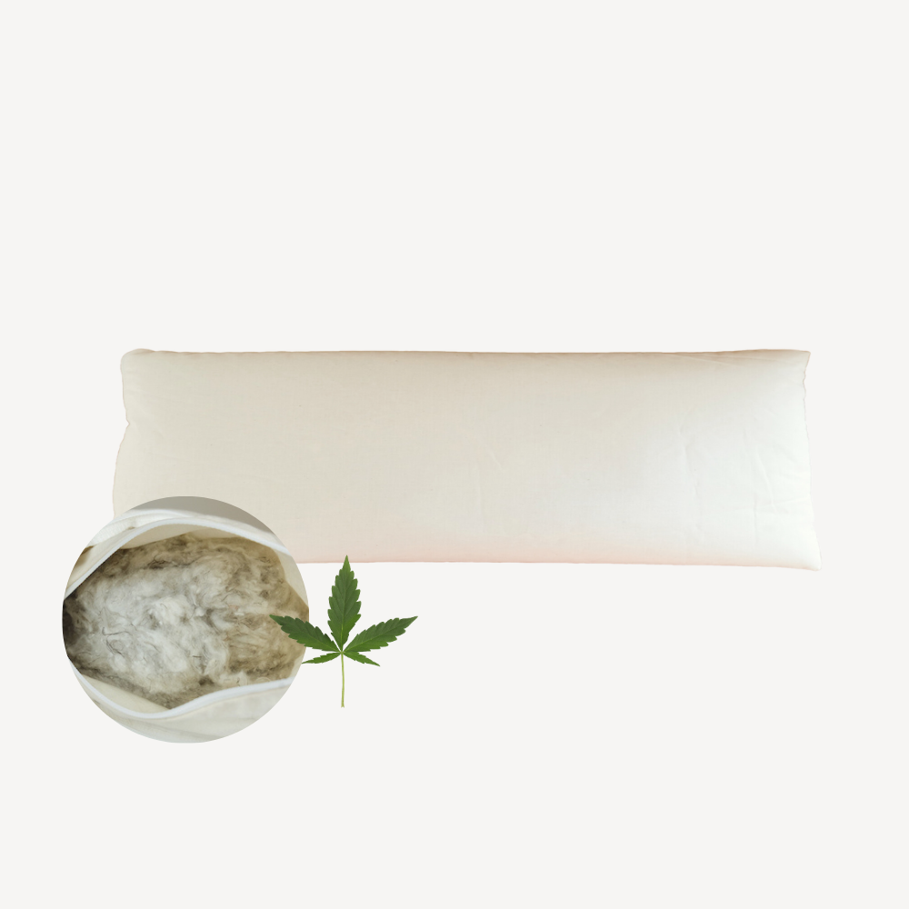 Hanf-Vlies-Seitenschläferkissen "Hella" glatter Bezug Bio
