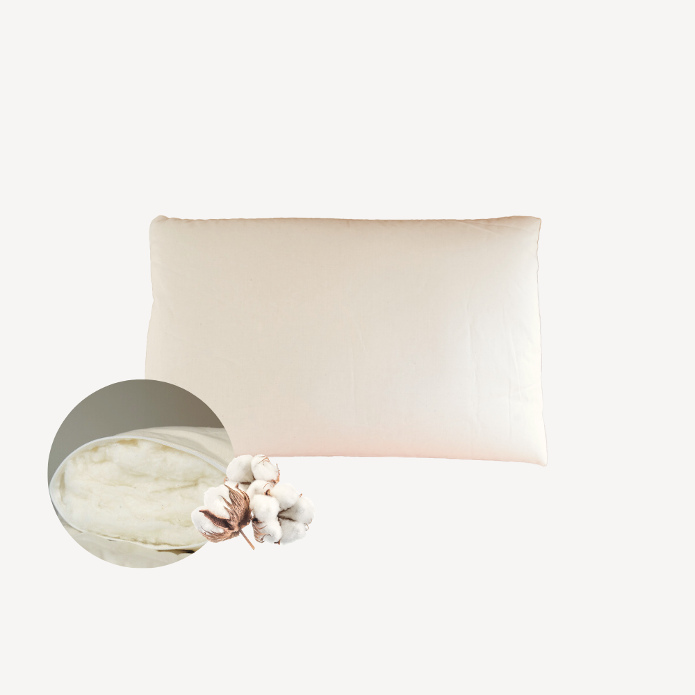 Baumwolle-Vlies-Kopfkissen "Blair" mit glattem Bezug Bio