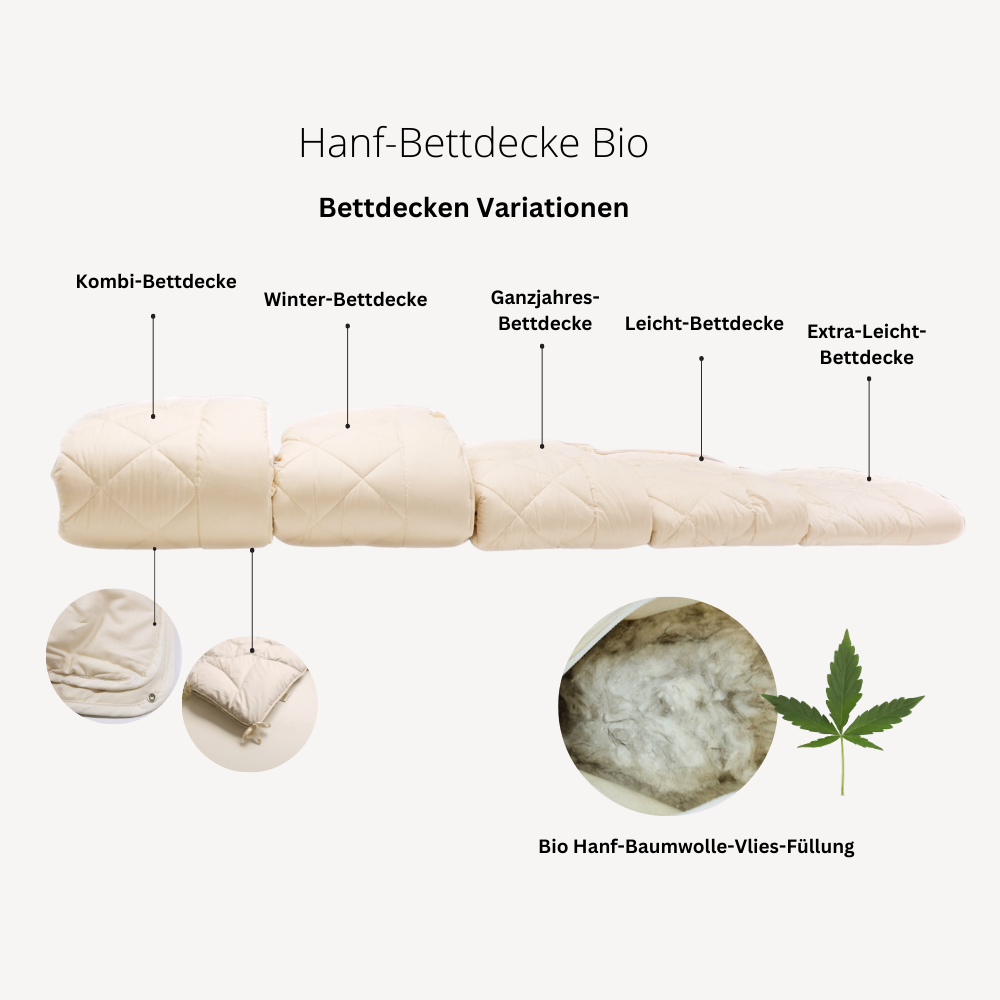 Hanf-Leicht-Bettdecke "Hella" Bio