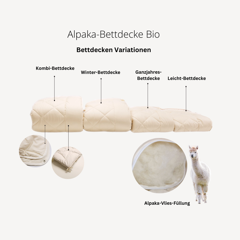 Alpaka-Leicht-Bettdecke "Alma" Bio